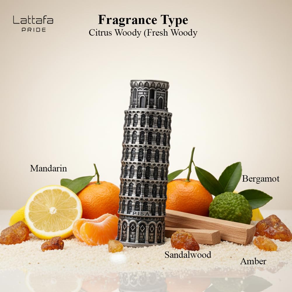 Lattafa Pride Pisa – Citrus, Woody, Amber – Eau de Parfum Spray
